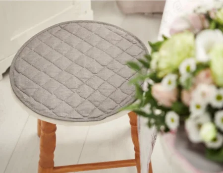 Сидушка на стул круглая Dark grey 38х38см серый рогожка 220 г/м2 7604857