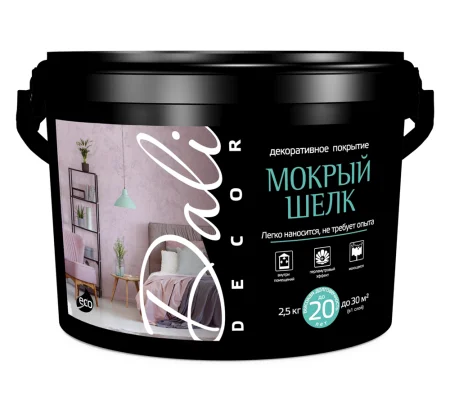 Декоративное покрытие DALI-DECOR Мокрый шелк Белый перламутр 5кг