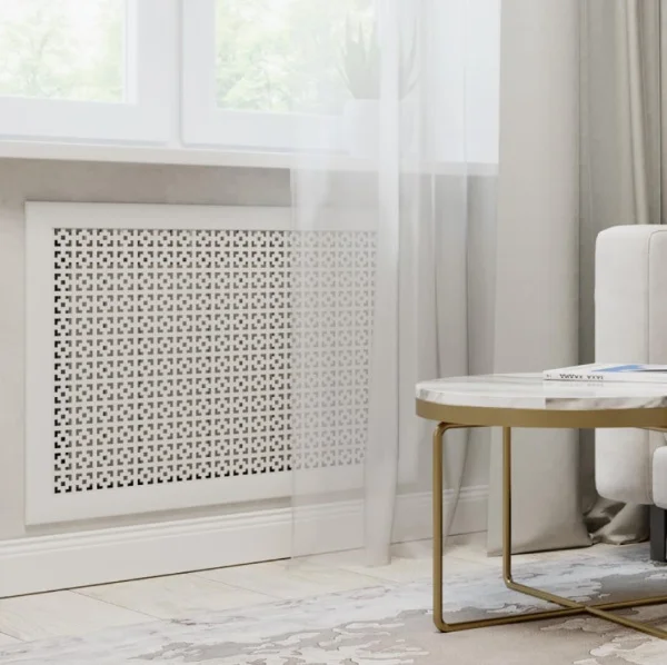 Экран для радиатора 900х600х12 Дамаско белый Экран для радиатора 900х600х12 Дамаско белый