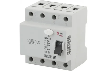 Устройство защитного отключения (УЗО) 3P+N 32А 30мА ВД1-63 Pro NO-902-40 Б0031885 Эра