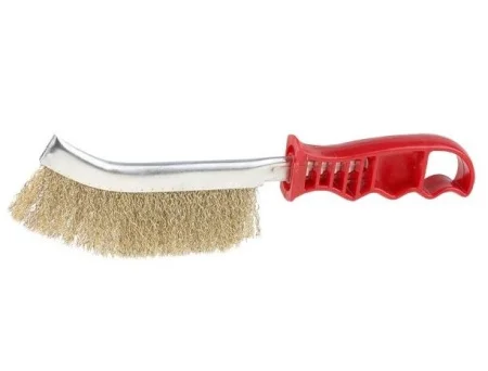 Щетка 1-рядная проволочная латунированная пластмассовая рукоятка РемоКолор 11-0-000  *1/12