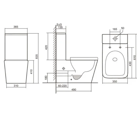 Унитаз-компакт Iberica Blanca TOLEDO MAXI Tornado IB.TLM.124.1B1 белый