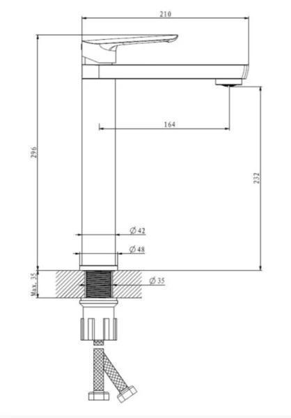 Смеситель для раковины ESKO Lagos Black LG25B