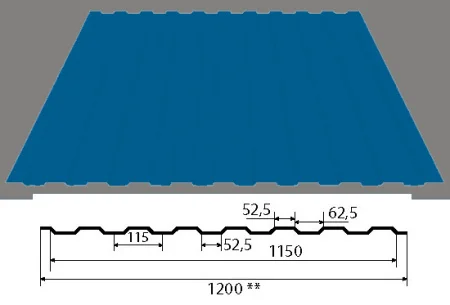 Профлист С-8 1200х3000х0,45мм RAL5005 сигнально-синий (3.6м²)