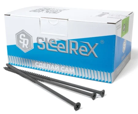Саморез для ГКЛ крупная резьба, оксид 3,8х 64 кор. - 250 шт. SteelRex