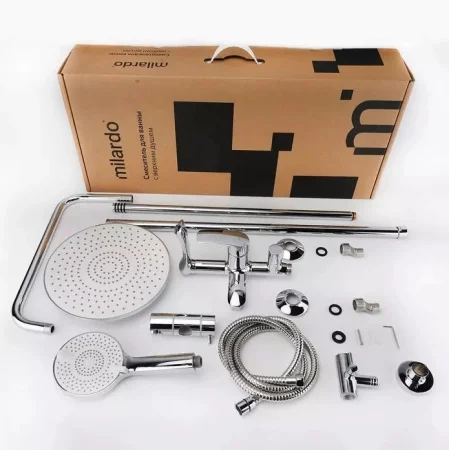 Смеситель для ванны с верхним душем Rora Milardo RORSB4FM06 хром