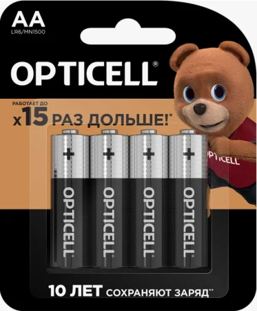 Элемент питания алкал. AA LR6 (упак 4 шт) 5051001 (Basic Opticell)  1