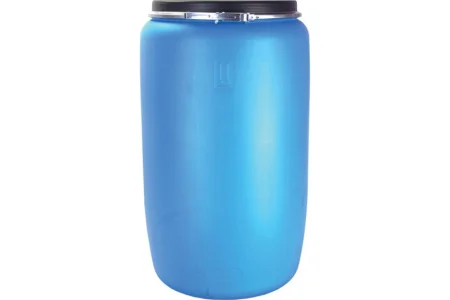 Бочка пласт 227л с крышкой на обруче синяя*1