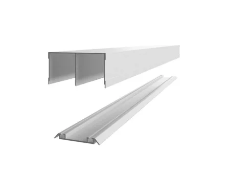 Комплект направляющих для дверей купе + 2 нижних стопора + 6 дюбелей с саморезом матовое серебро 1595мм