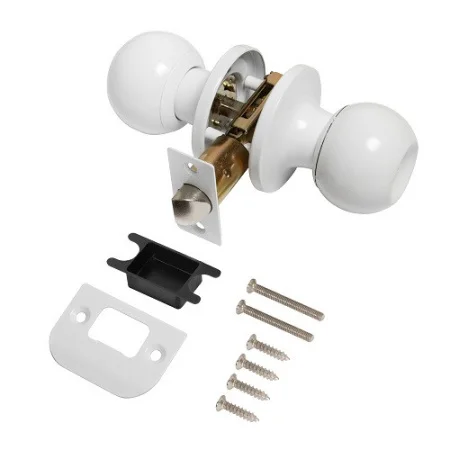 Ручка-защелка PUNTO DK672/BL WH-BK 49503 с фиксатором белый