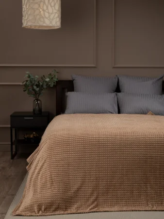 Плед Texrepublic 150х200см фланель жаккард кубики FF FNJq BE-GY1 1520 16-1320 24876 *1