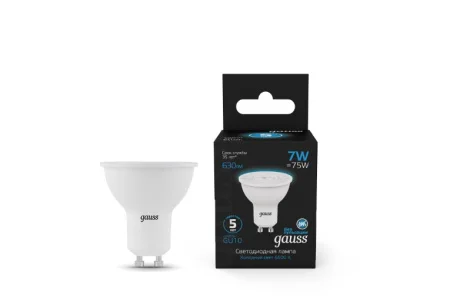 Лампа GU10 7W 630lm 6500K LED MR16 101506307 (Gauss)  1 10 100