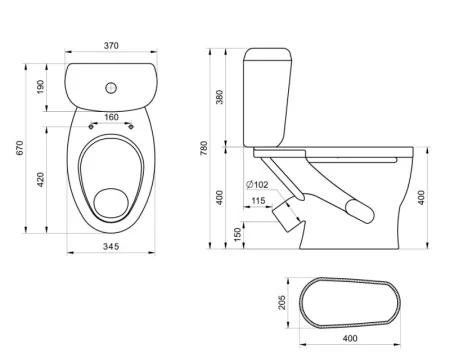 Унитаз-компакт Santeri Воротынский 1P4017S0000BF 1-реж. эконом, арматура