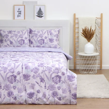 Постельное бельё LoveLife евро «Лавандовое поле», 200х217см,225х240см,50х70см-2шт, 100%хлопок, сатин