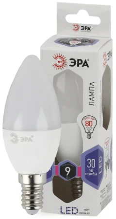 Лампа Е14 свеча 9Вт 720Лм 6000К LED B35-9W-860-E14 Б0031403 (Эра)  1 10