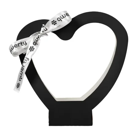 Пакет д/цветов "Сердце" 30х30х1см с лентой чёрный (Qwerty) *6