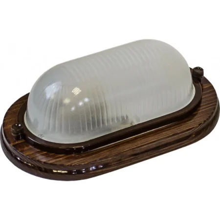 Светильник  Кантри  влагостойкий дерево стекло IP 54 E27 max 60Вт 232х140мм овал орех НБО 04-60-021
