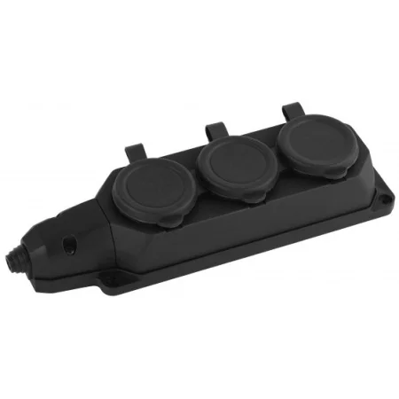 K-3e-B-IP44 ЭРА Колодка каучуковая с/з 3гн 16A IP44 черная (9/90/540)