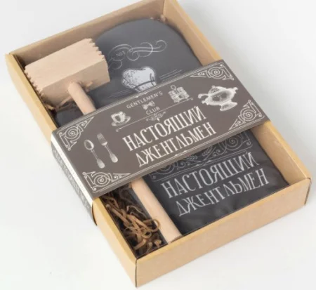 Набор кухонный "Джентельмен",варежка-прихватка 20х28см, молоток деревян.   4654919 *1