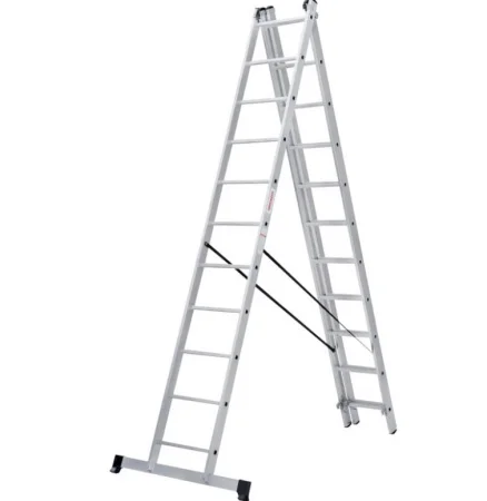 Лестница 11 ступеней 3-секционная алюминиевая Новая Высота NV 1230 1230311 *1