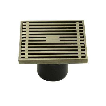 Трап латунный 100х100мм бронза, вертикальный-крышка литая 00061  1 48