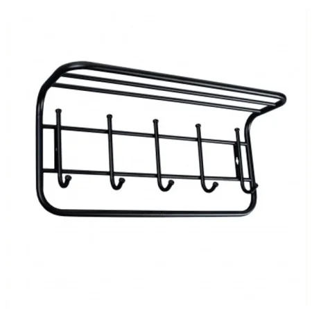 Вешалка настенная с полкой 60см 5 крючков черная ВСП 6 Ч (ЗМИ) *1