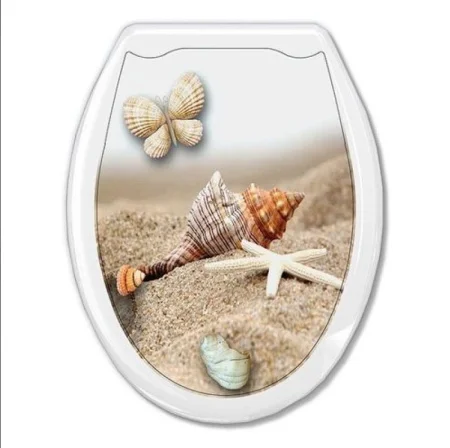 Сиденье д унитаза жесткое с рис. Ракушка Бабочка 104-406-18  1 10