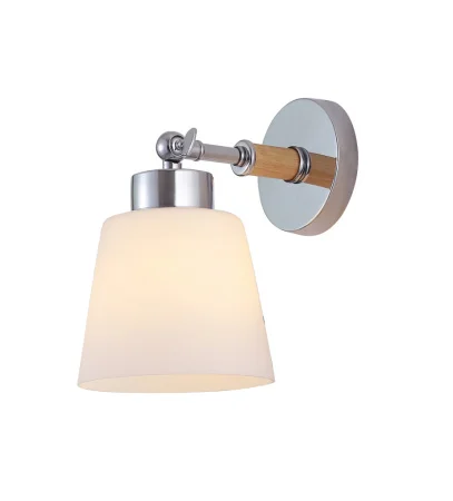 Бра LB 9223 1 Бени Хром светлое дерево E27 40W Linvel 200х140х220мм