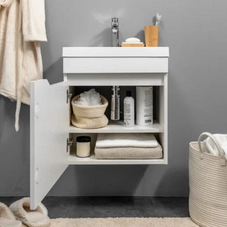 Тумба подвесная Garda Fortuna 50 дверь с вырезом (под Слим 50/Altais 35) FT-S-T50W белый