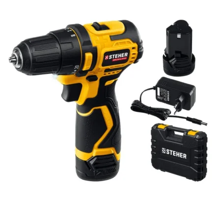 Дрель-шуруповерт аккум. Steher CDB-120-2 12В, 2АКБ (2Ач), кейс