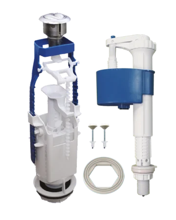 Арматура д бачка унитаза (2 кнопки выпуска метализ., нижн. подводка) АБ 77.59.14.3  (Уклад)  1 18