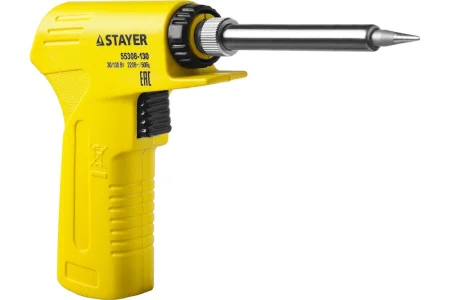 Электропаяльник ProTerm 30Вт+130Вт, 2 в 1, с пистолетной рукояткой, конус, керамический нагреватель