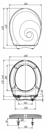 Сиденье для унитаза Орио КУ2-1 универсальное белый