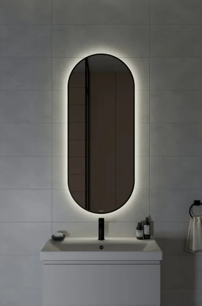 Зеркало с подсветкой Cersanit ECLIPSE smart 50х122см овальное черная рамка 64151