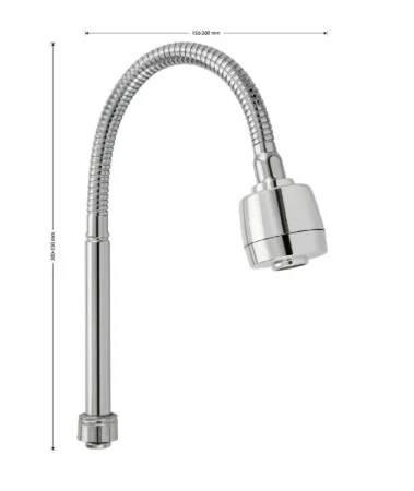 Излив для смесителя гибкий на кухню с большим двухрежимным аэратором Санакс 09696