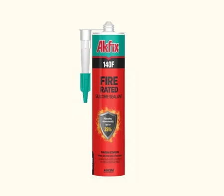 Akfix 140F Огнестойкий силиконовый герметик, 310 мл. Белый, шт