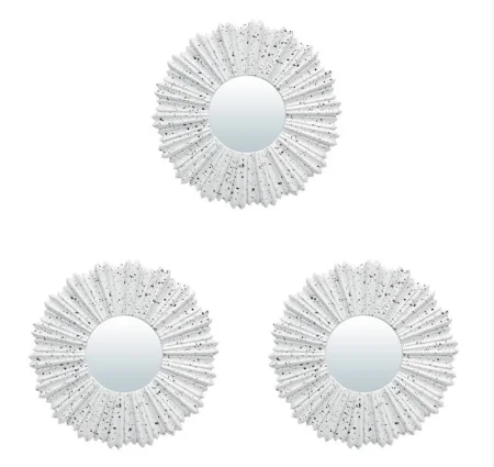 Зеркала декоративные комплект "Ницца", 3 шт, D-24,5 см, белый QWERTY *1/16