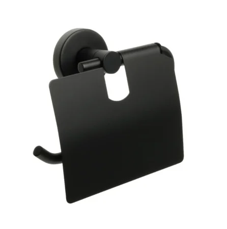 Держатель для туалетной бумаги с крышкой Fixsen Сomfort Black черный FX-86010