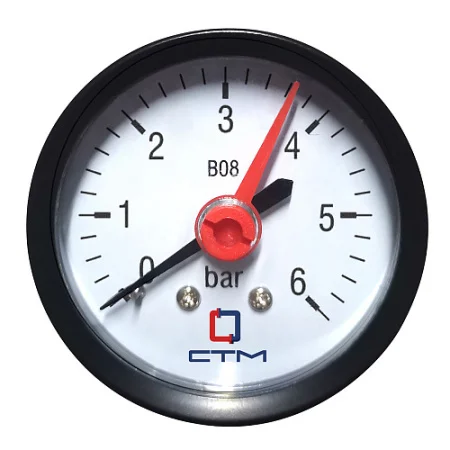 Манометр аксиального подключения 1/4", измерение до 6 бар  CPM14A06 (СТМ) *1/100