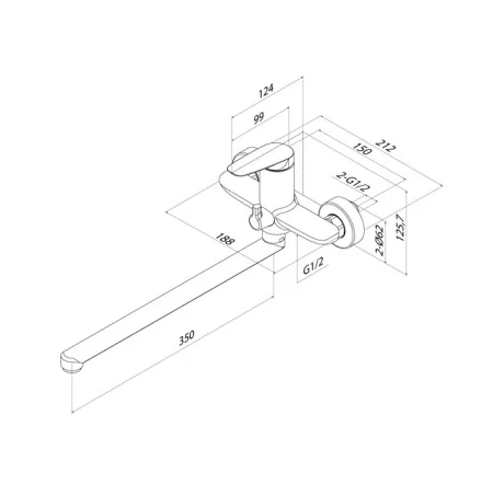 Смеситель для ванны одноручный с длинным изливом Iddis Zodiac X ZDXSBL2i10WA хром