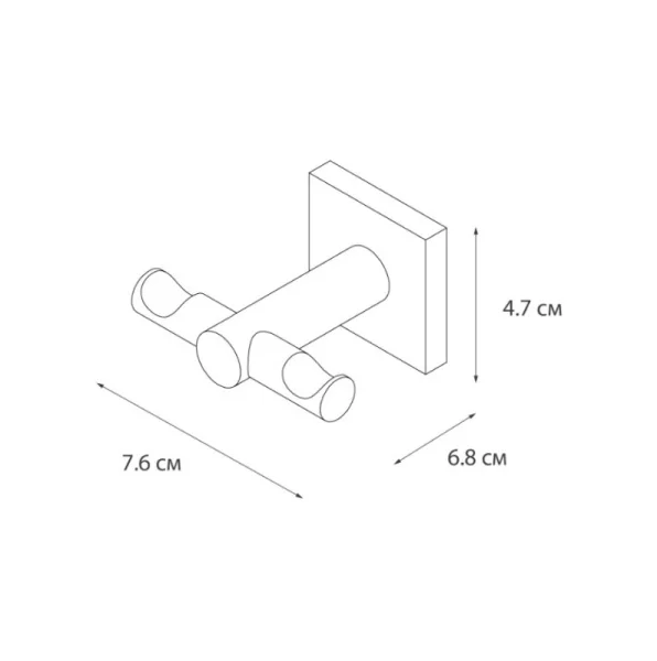 Крючок двойной Fixsen Lux Satin FX-16005A сатин