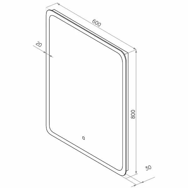 Зеркало с подсветкой Континент Bruno ЗЛП163 600х800мм сенсор