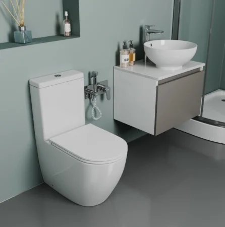 Унитаз-компакт D&K Matrix DT1397016 сиденье микролифт белый