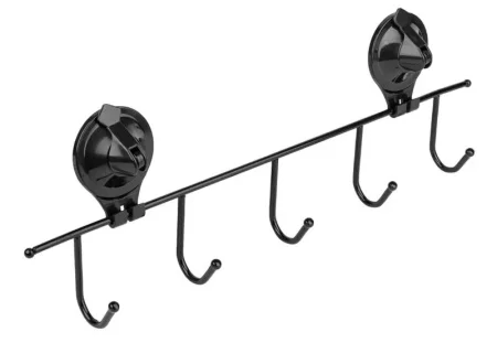 Планка с 5-ю крючками на присоске Air-lock Sakura UI-1004 037310 черный