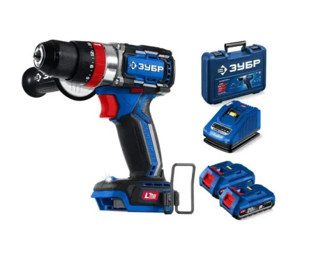 Дрель-шуруповерт аккум. ударная Зубр Профессионал DBS-70-22 20В, 70Нм, 2 АКБ LMS (2Ач), 0-500/0-1800 об/мин, бесщеточный двигатель *1