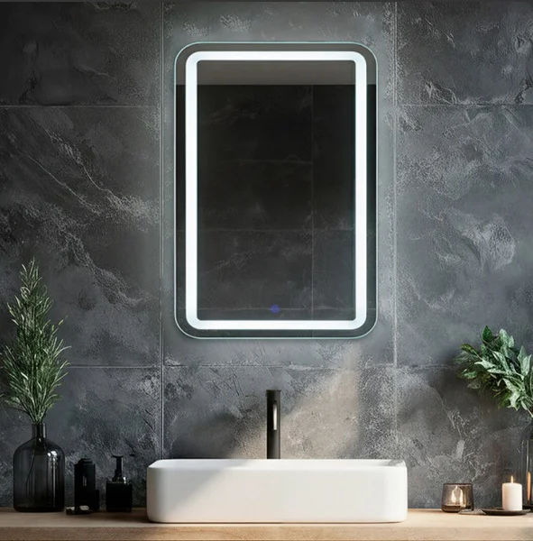 Зеркало настенное с LED-подсветкой 40х60см с гравировкой Мансарда 4060-Zm1