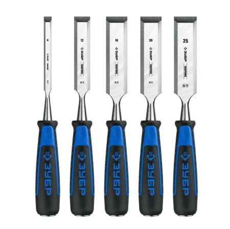 Набор стамесок-долот 5предм,  Ударник  6 12 16 20 25мм двухкомпонентные рукоятки Зубр Профессионал 1