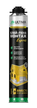 Клей-пена строительно-монтажный Ultima Express Монтаж 750 мл (UGLUPU750)  1 12