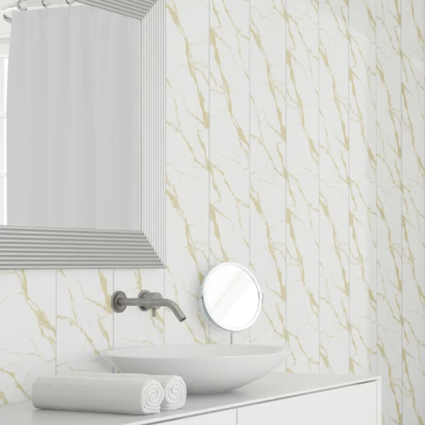 Панель ПВХ Stella Light Slim Мрамор Бьянко 671/1 2600х250х5