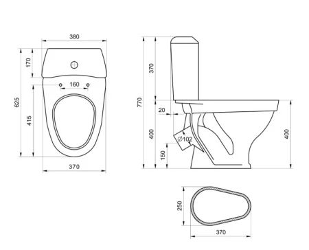 Унитаз-компакт Santeri Вест 1P2018S0000BF 1-реж. эконом, арматура, белый